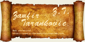 Zamfir Taranković vizit kartica